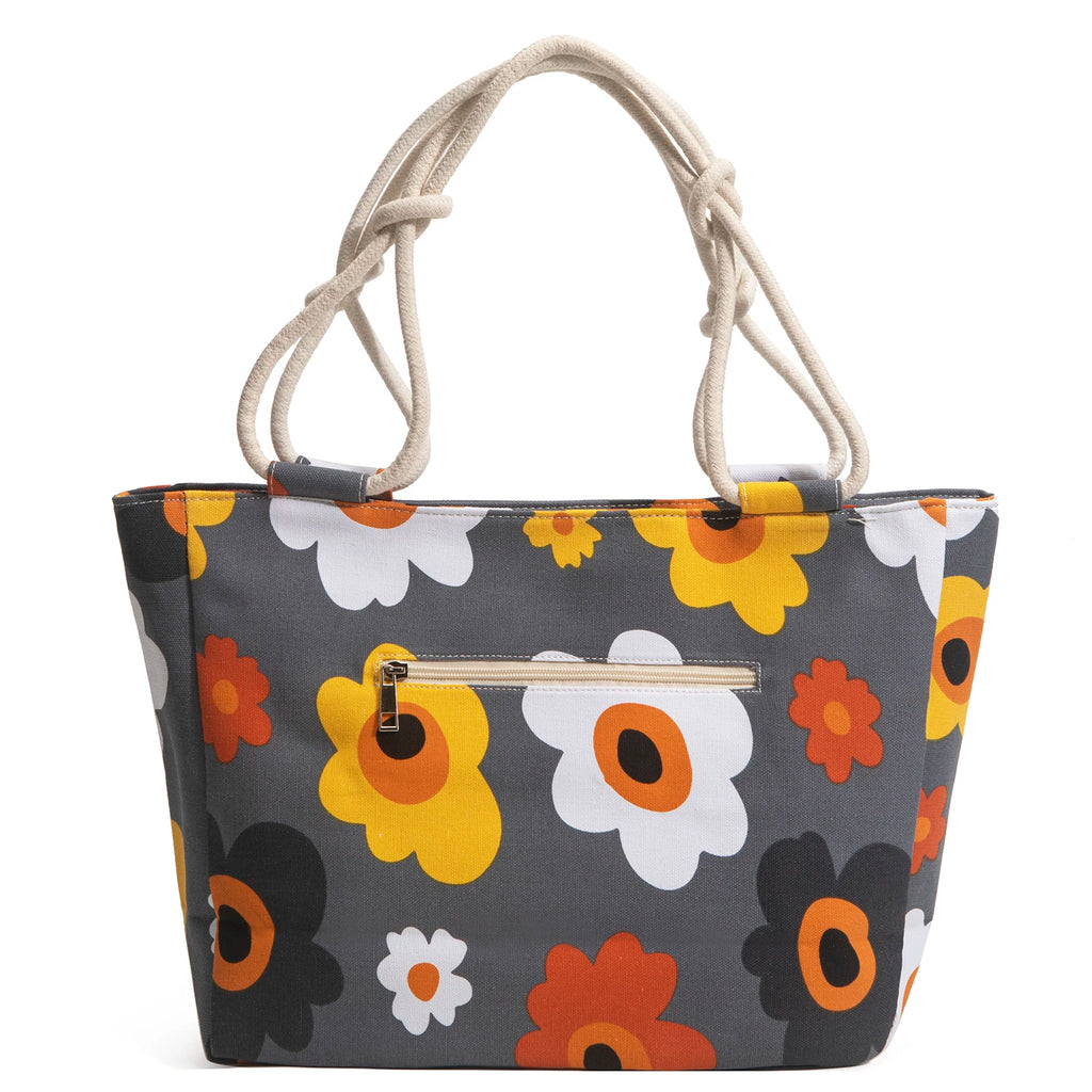 CANVAS BEACH BAG WITH PRINT