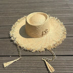 PANAMA HAT WITH PEARLS WIDE BRIM ANTI-UV Test
