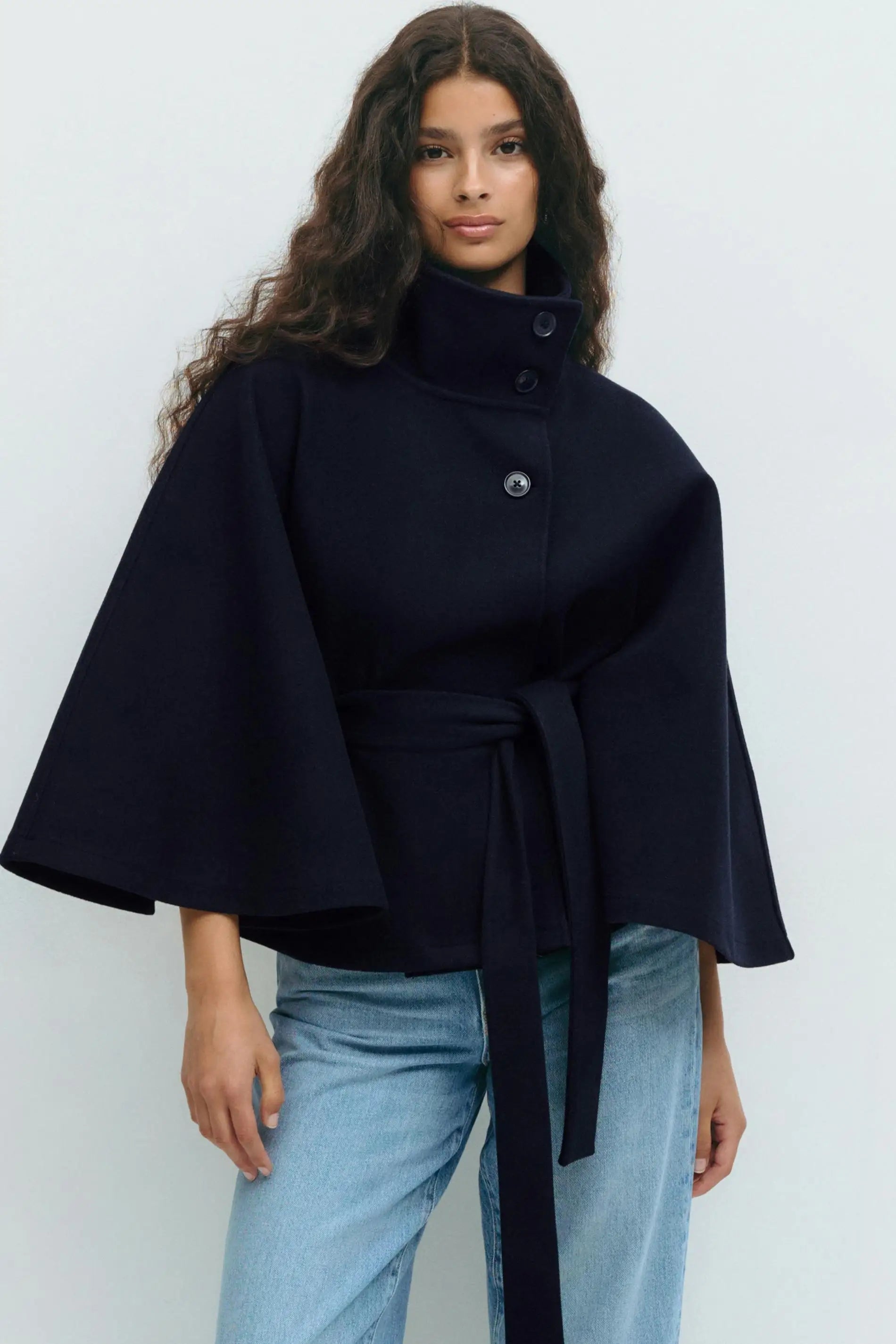 VINTAGE CAPE JACKET WITH BELT