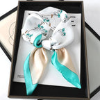 WOMEN'S SILK-LIKE SQUARE SCARF SOLELII