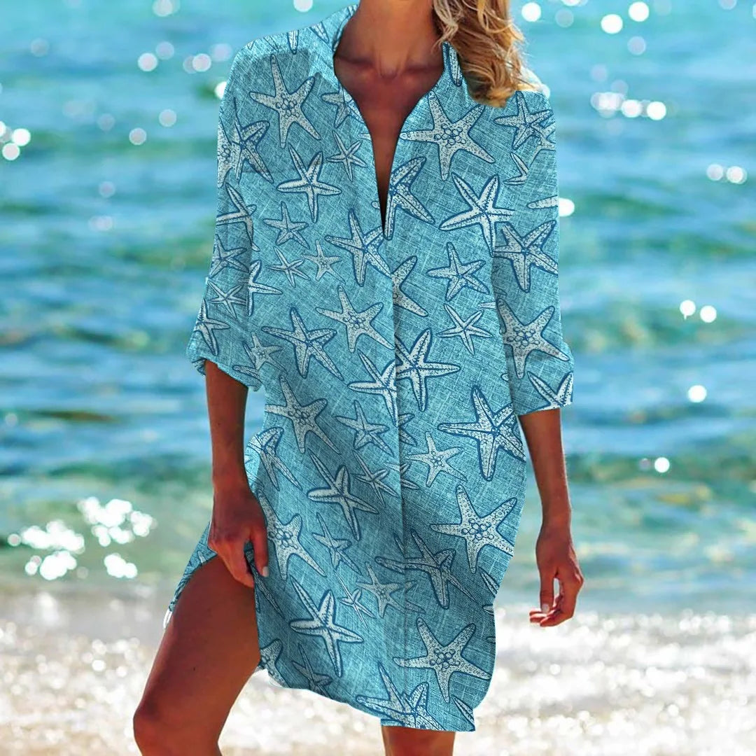 SEA LIFE PRINT LOOSE BLOUSE