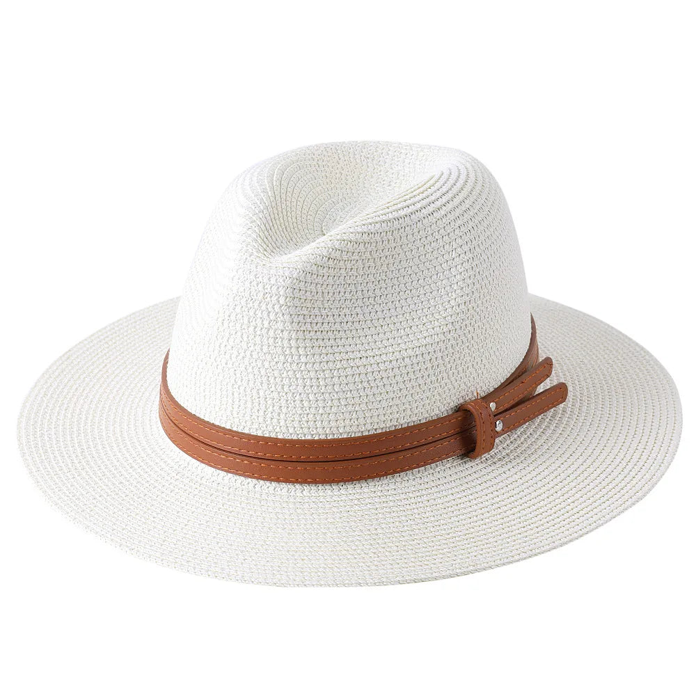 NATURAL PANAMA STRAW FEDORA HAT