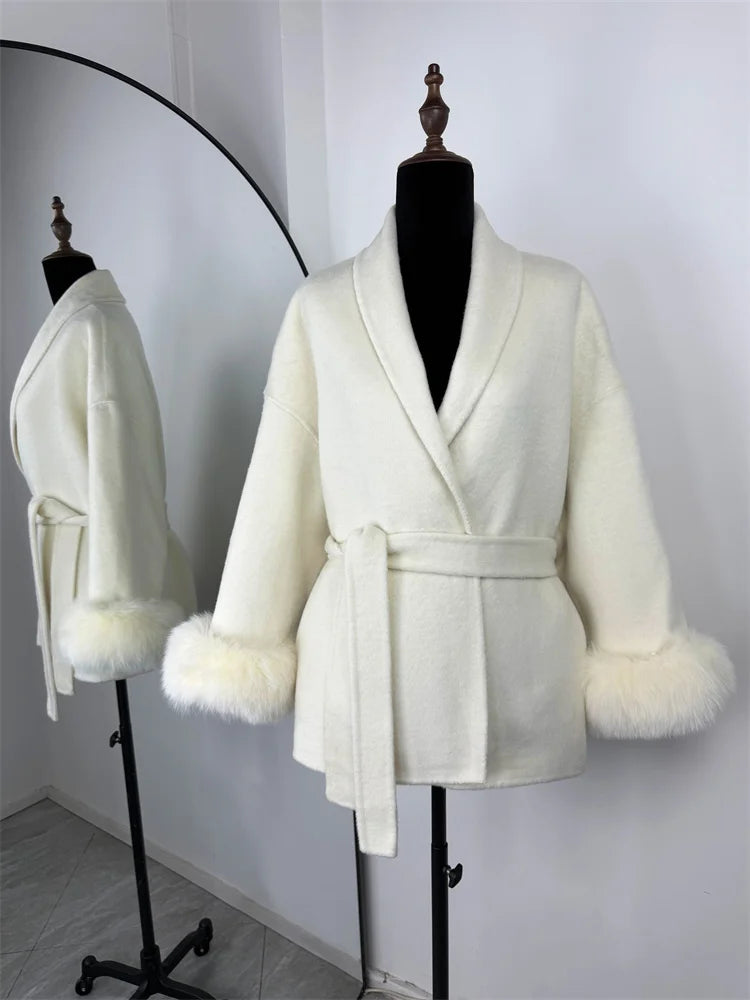 SHORT WOOL OVERCOAT WITH BELT
