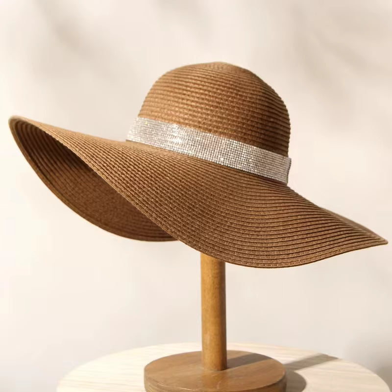 SUMMER OVERSIZED RHINESTONE SUN HAT