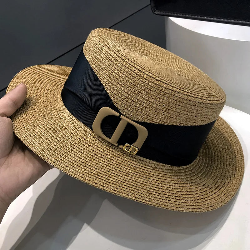 WOMEN’S SUMMER FLAT TOP STRAW HAT