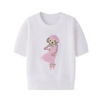 EUROPEAN STYLE LUXURY BEAR KNIT SHORT SLEEVE TOP Test