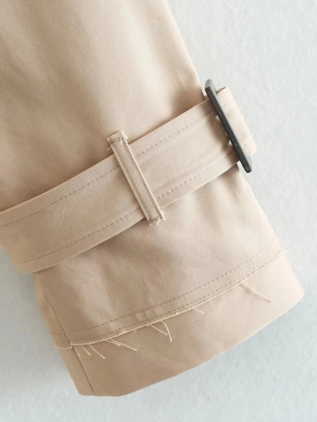 CROPPED DOUBLE-BREASTED TRENCH JACKET