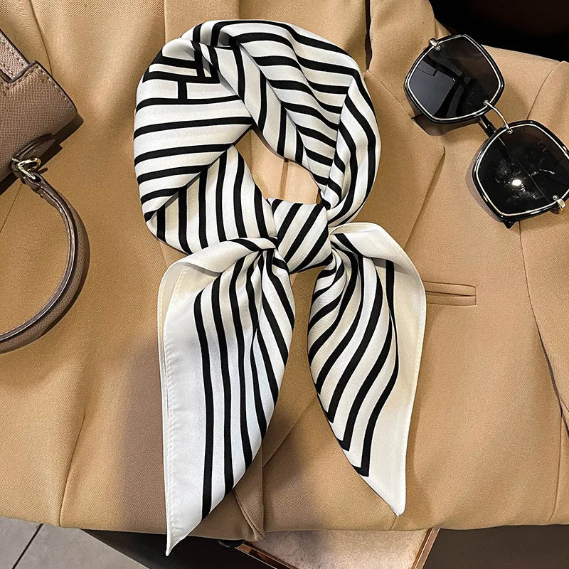 LUXURY PLAID SILK-LIKE SQUARE SCARF