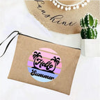 LINEN TRAVEL CLUTCH WITH ZIPPER SOLELII