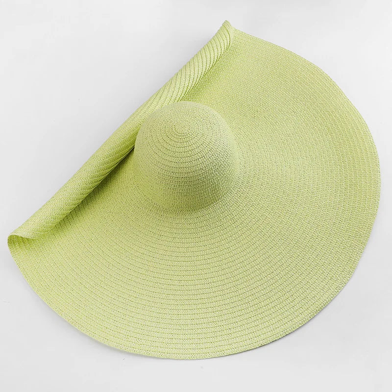WIDE-BRIMMED STRAW SUN HAT