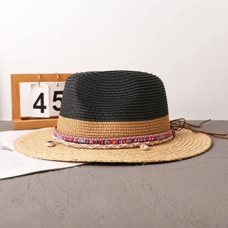 SUMMER BEACH RAFFIA WOVEN SUN HAT