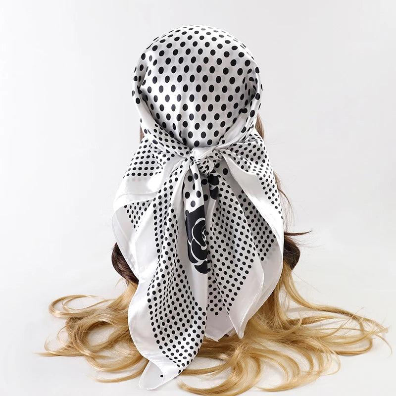 SATIN PRINT MULTIFUNCTIONAL SQUARE SCARF