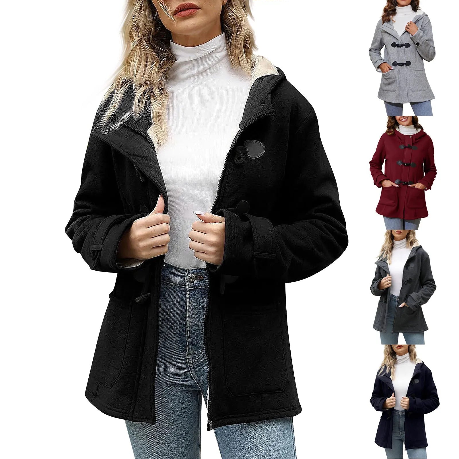 FLEECE HORN BUTTON COAT