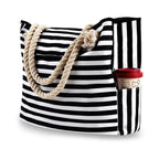 STRIPED BEACH BAG, FOLDABLE, LIGHTWEIGHT AND WATER RESISTANT SOLELII