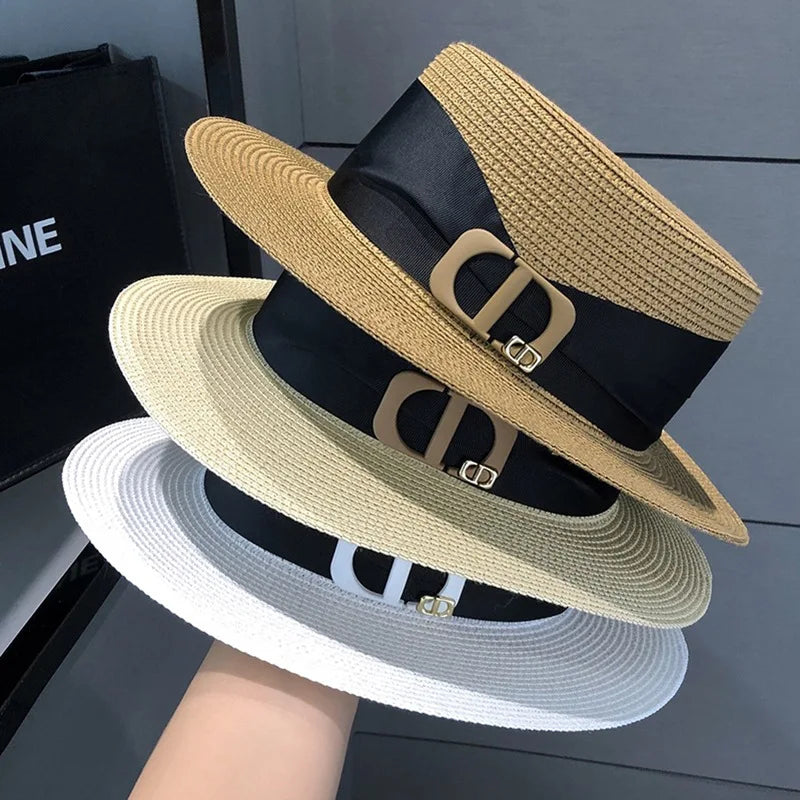 WOMEN’S SUMMER FLAT TOP STRAW HAT