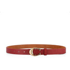 WOMEN’S THIN LEATHER BELT WITH MOON BUCKLE SOLELII