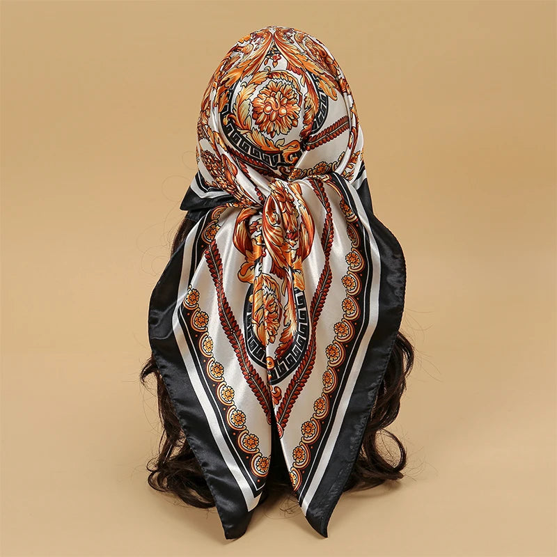SATIN PRINT SQUARE SCARF