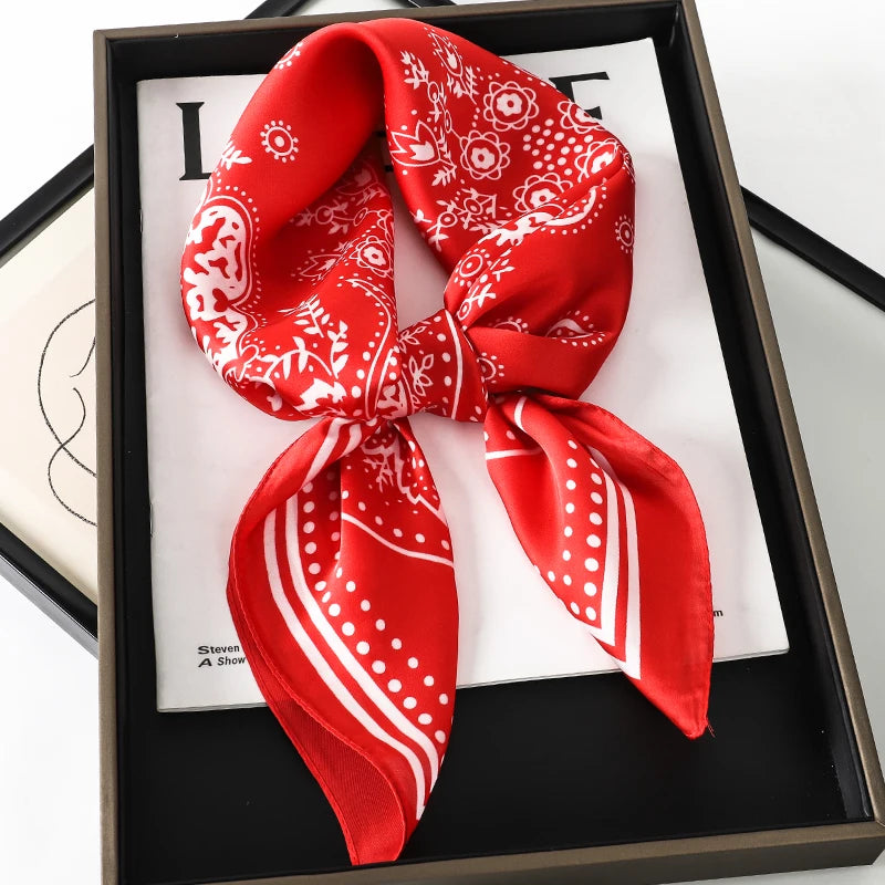 LUXURY PLAID SILK-LIKE SQUARE SCARF