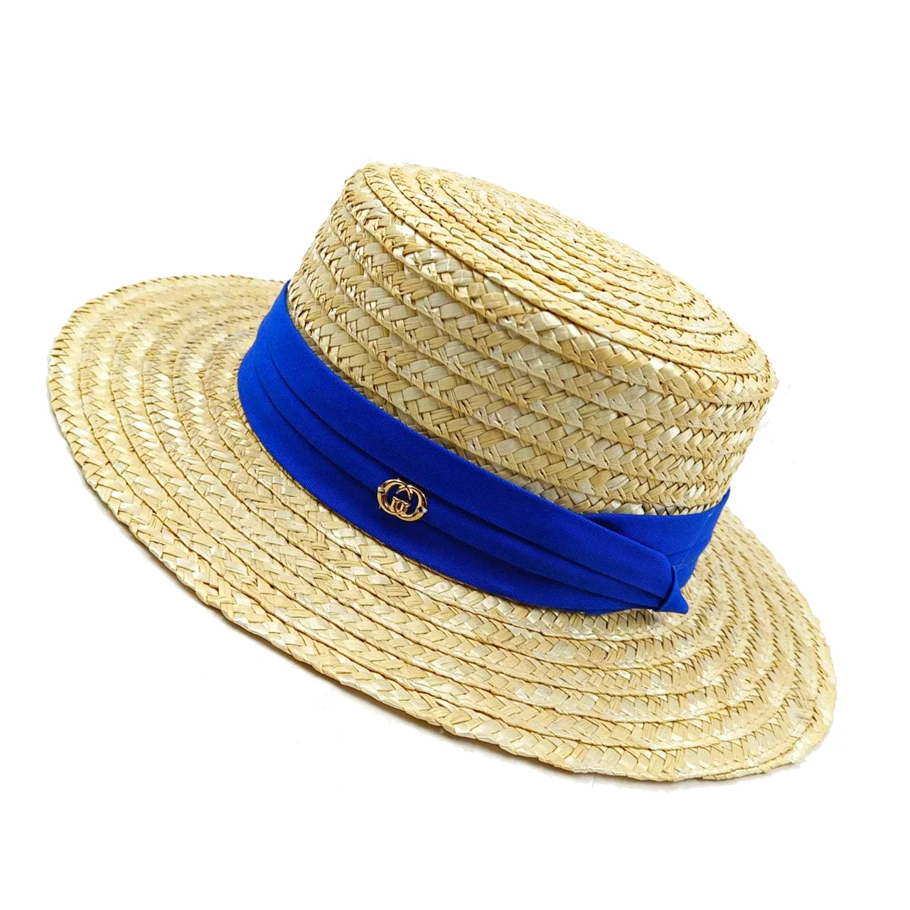 STRAW HAT WITH LACE BAND AND WIDE BRIM