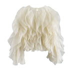 RUFFLED CHIFFON BLOUSE WITH LANTERN SLEEVES SOLELII