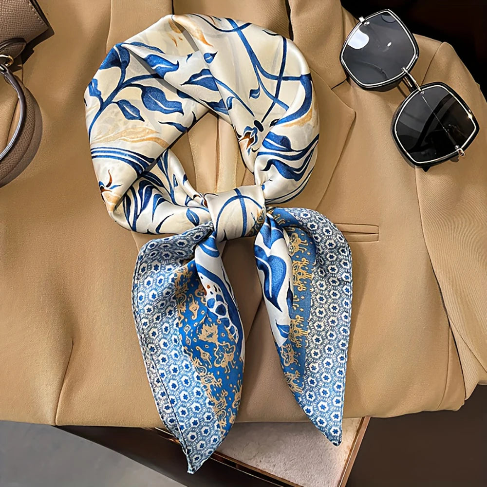 LUXURY CHAIN PRINT SILK-LIKE SCARF
