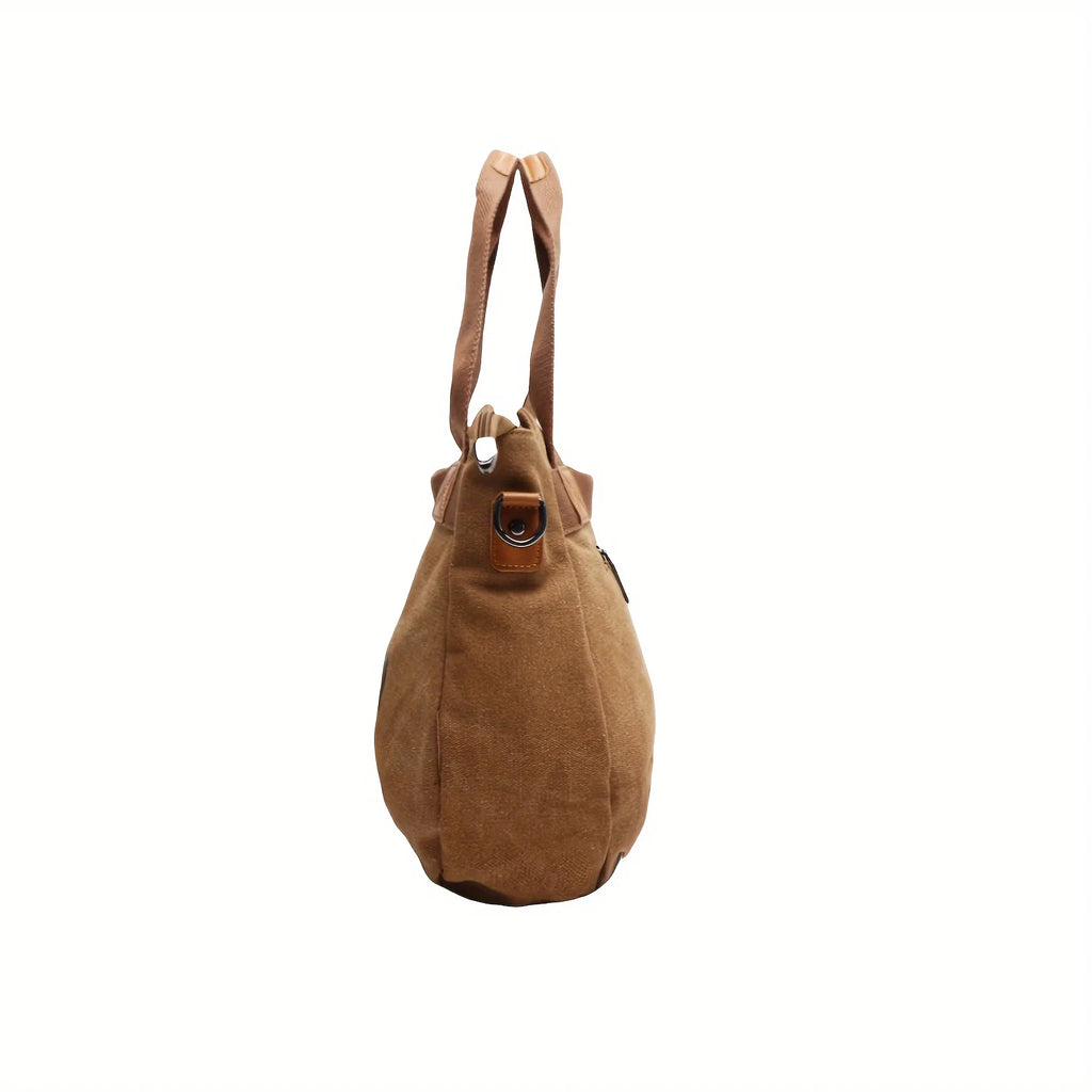 LETTER PRINT CANVAS TOTE BAG