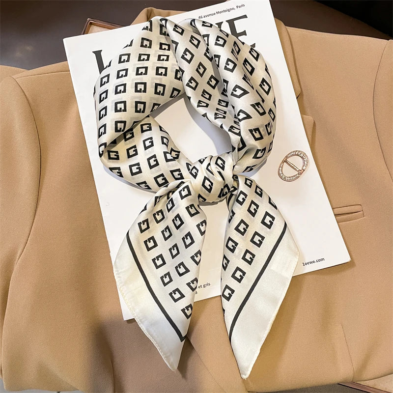 SILK PLAID SQUARE SCARF