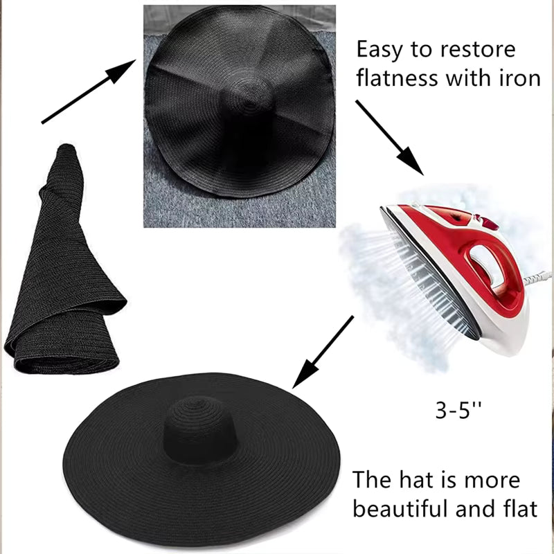 SUMMER OVERSIZED RHINESTONE SUN HAT