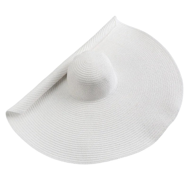 WIDE-BRIMMED STRAW SUN HAT