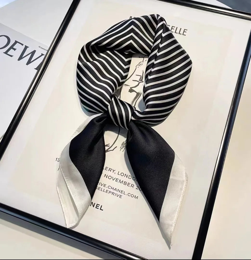 NORDIC STYLE FAUX SILK SQUARE SCARF