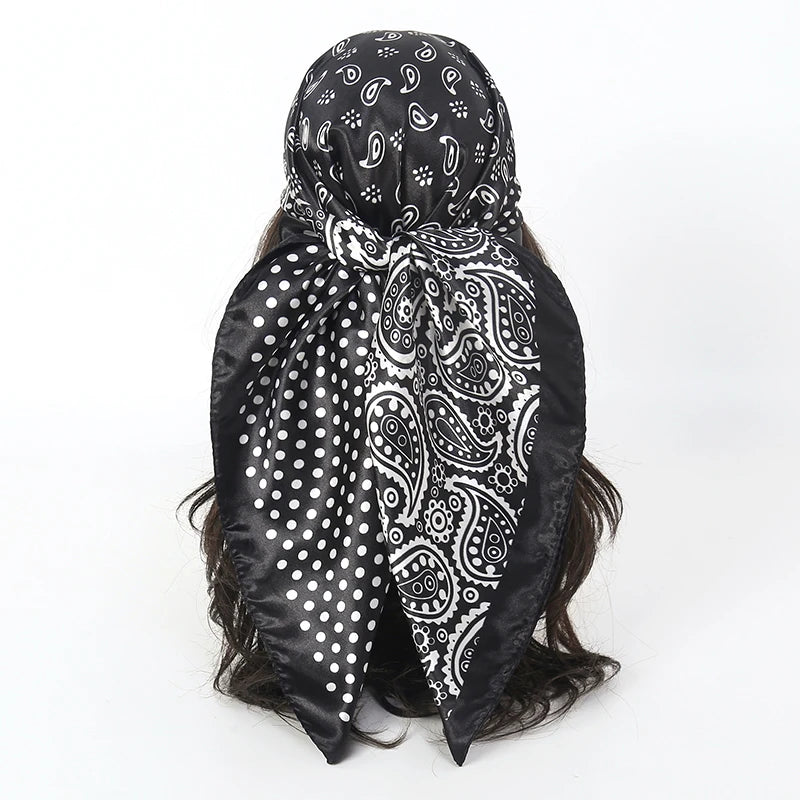SATIN PRINT MULTIFUNCTIONAL SQUARE SCARF