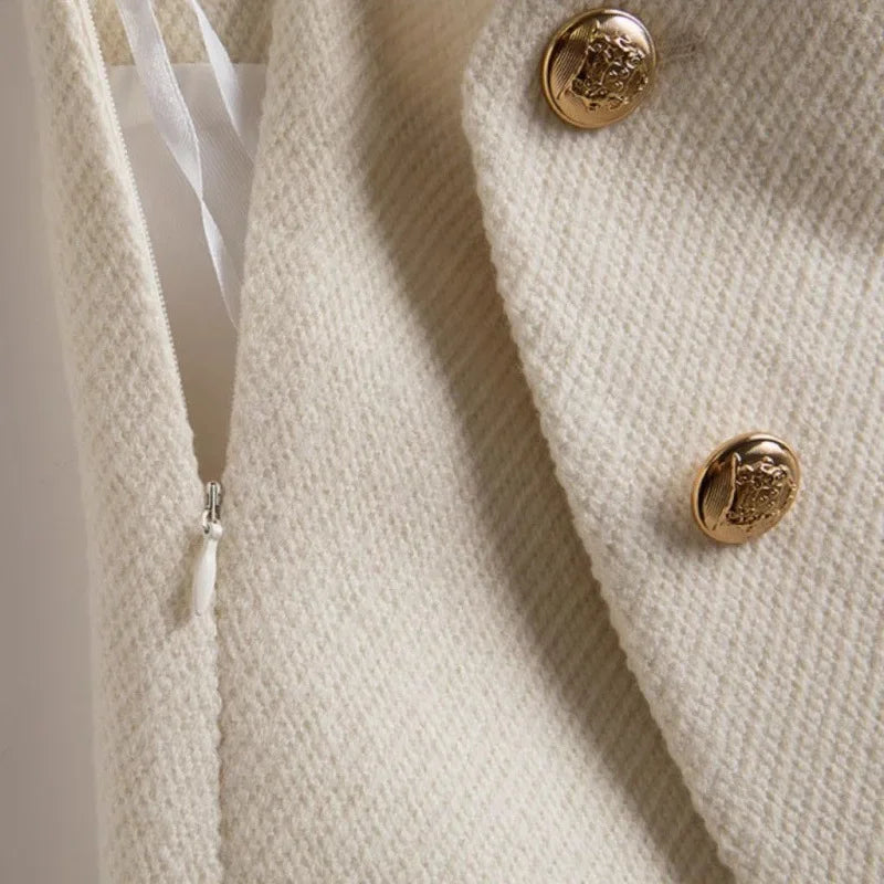 JUPE TAILLE HAUTE EN TWEED À LIGNE A