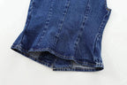 WOMEN’S BLUE DENIM CROPPED VEST Test