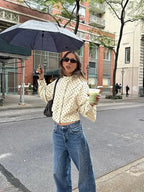 POLKA DOT SLIM-FIT ZIPPER JACKET SOLELII