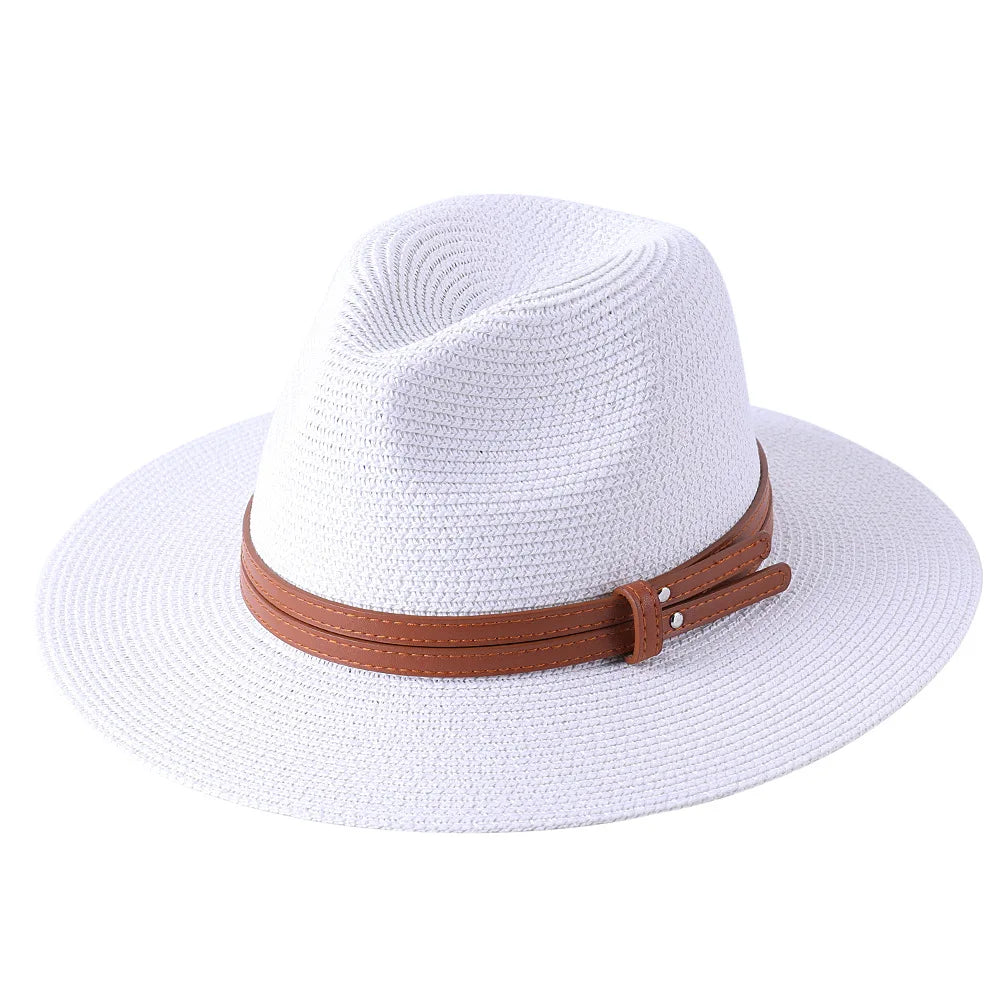 NATURAL PANAMA STRAW FEDORA HAT