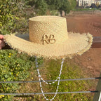 PANAMA HAT WITH PEARLS WIDE BRIM ANTI-UV Test