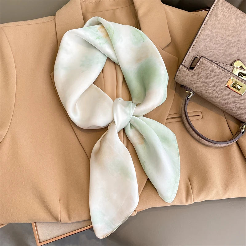 LUXURY PLAID SILK-LIKE SQUARE SCARF