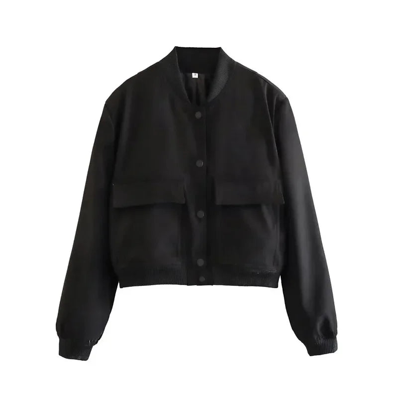WOMEN'S CROPPED BOMBER JACKET