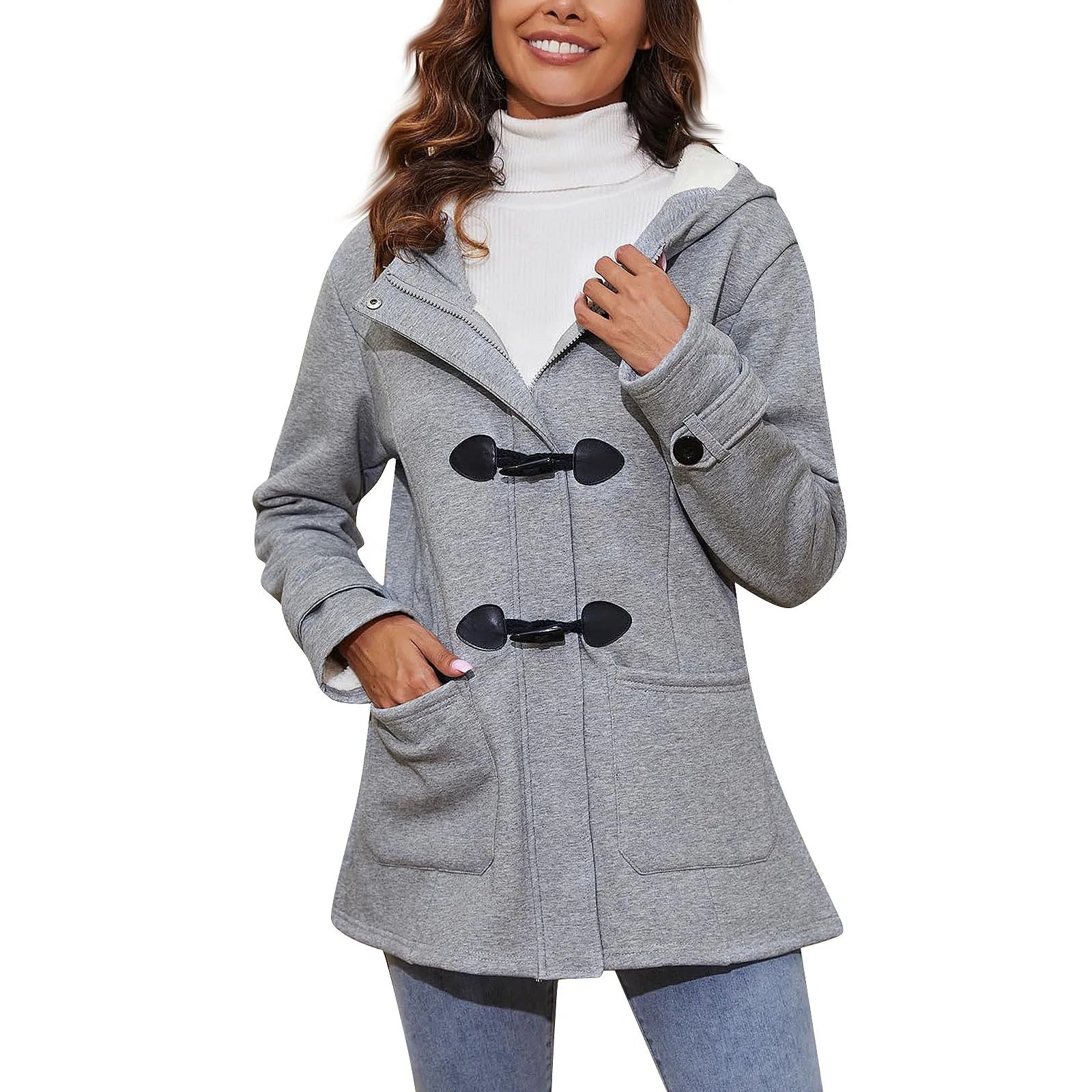 FLEECE HORN BUTTON COAT