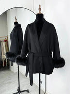SHORT WOOL OVERCOAT WITH BELT SOLELII