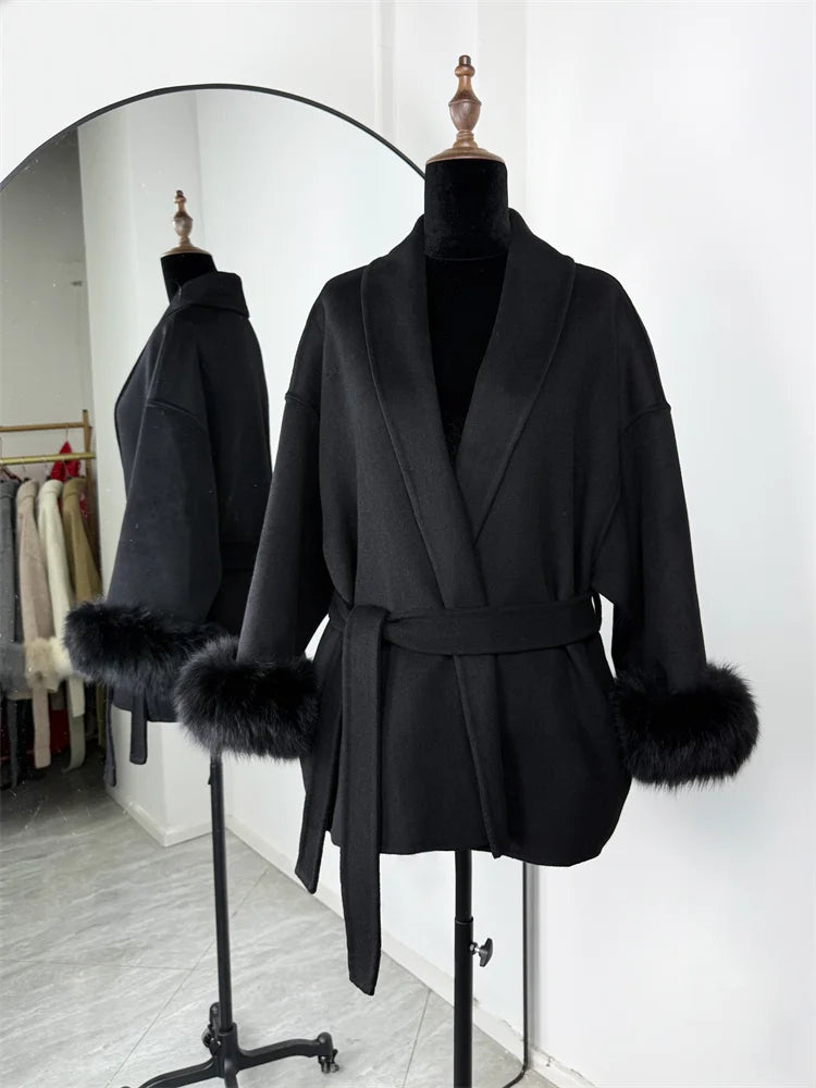 SHORT WOOL OVERCOAT WITH BELT