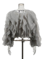 RUFFLED CHIFFON BLOUSE WITH LANTERN SLEEVES SOLELII