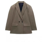 WOMEN'S DOUBLE-BREASTED LOOSE BLAZER SOLELII