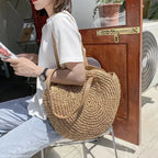 VINTAGE ROUND BEACH STRAW BAG SOLELII
