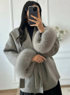 SHORT WOOL OVERCOAT WITH BELT SOLELII