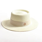 WOMEN’S STRAW SUN HAT WITH FLAT BRIM & RIBBON Test