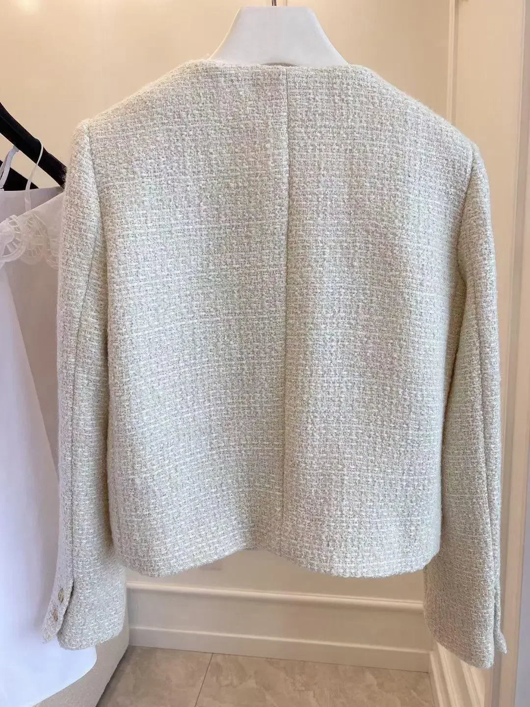 SHORT TWEED COAT WITH GOLD BUTTONS