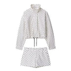 POLKA DOT ZIPPER JACKET WITH TURTLENECK SOLELII