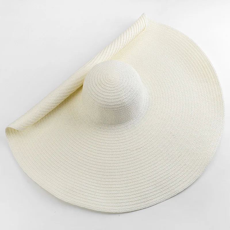 WIDE-BRIMMED STRAW SUN HAT