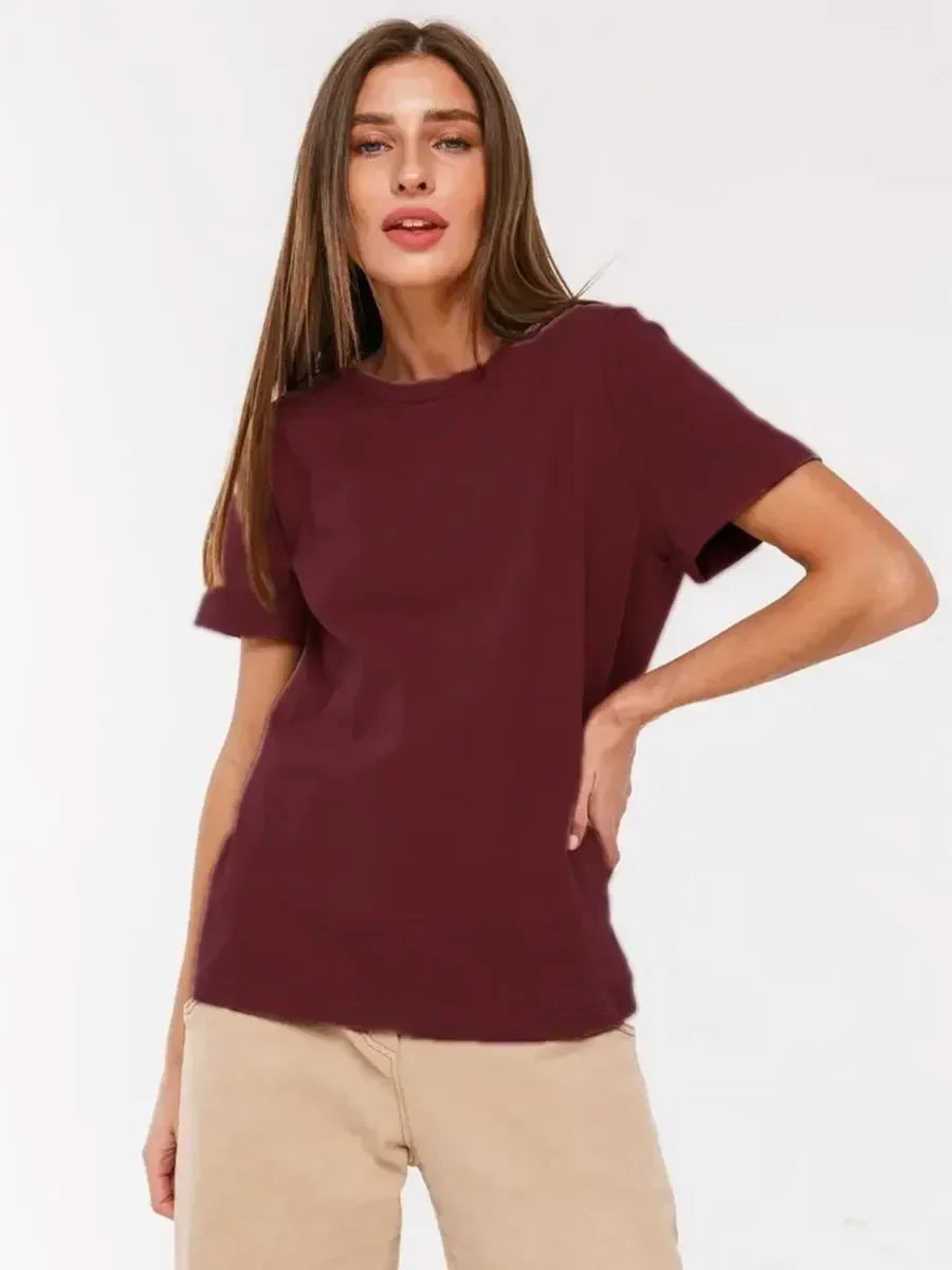 BASIC LOOSE COTTON SUMMER TEE